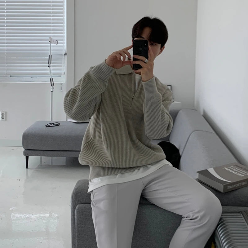 techwear street knit hoodie with oversized flame detail for urban fall winter outfits, street fashion menswear trend for seas