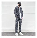 irregular scratched ripped holes denim jackets 2023 fashion turn down collar mens jean outerwear casual streetwear jeans nan  - variant style f4378c for streetwear fashion
