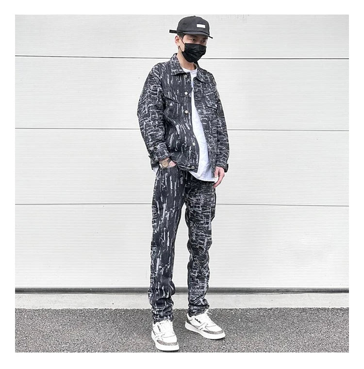 irregular scratched ripped holes denim jackets 2023 fashion turn down collar mens jean outerwear casual streetwear jeans nan  - variant style f4378c for streetwear fashion