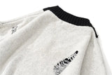 hip hop streetwear knitted sweater sweater 2022 mens harajuku ripped holes new casual v neck tops cotton loose pullover sweaters - Y2K grunge street style, graphic printed hoodie for men and women, high quality cotton hoodie
