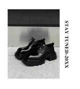 High Street Increase Derby Shoes Men's Streetwear Fashion Thick Sole Platform PU Leather Casual Luxury Designer Shoe