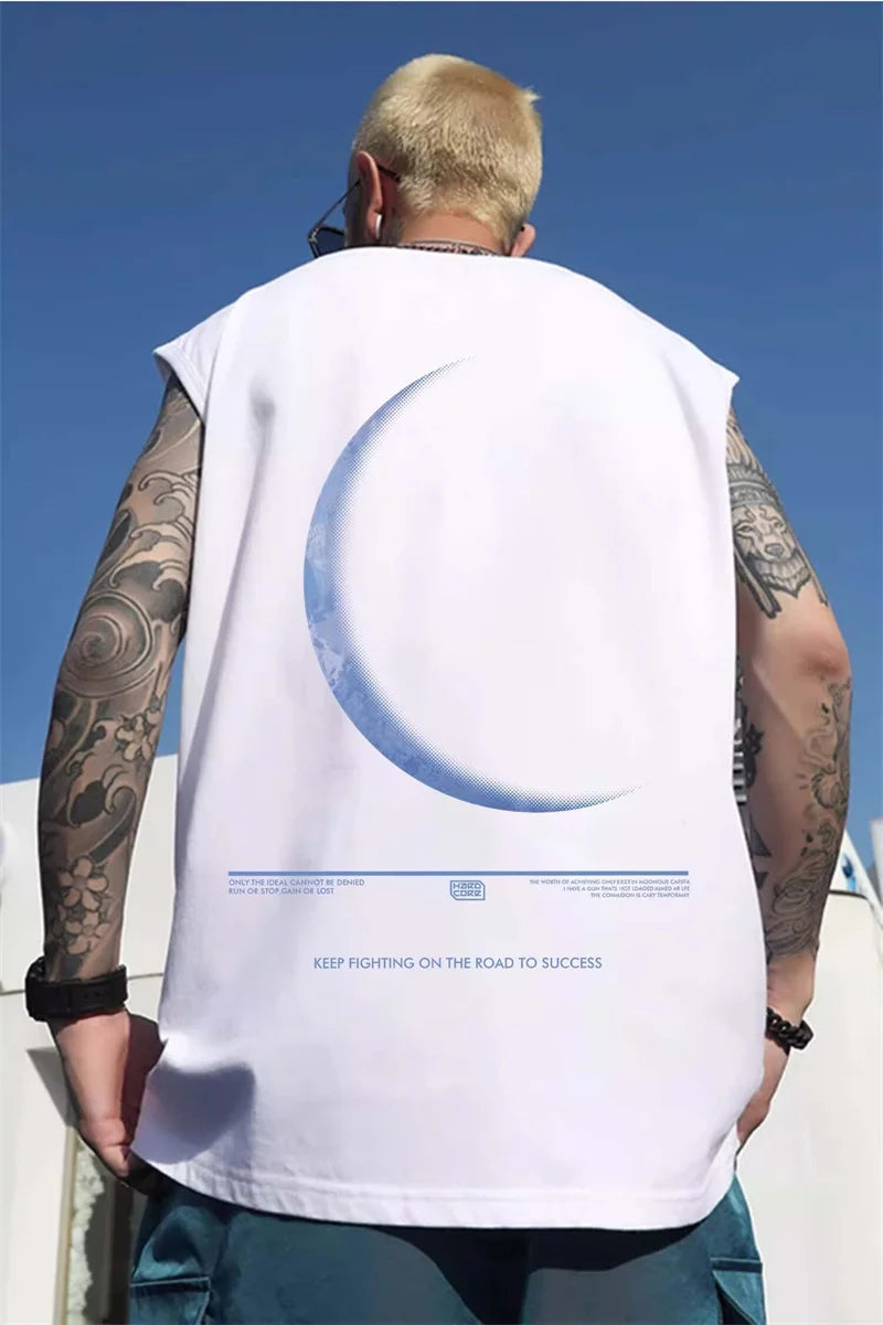 Glitchcore Aesthetic drop – Summer Goth Graphic Tank Tops Men Hip Hop Fashion Sleeveless