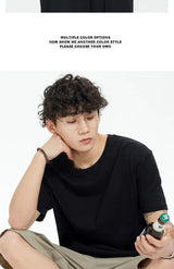 Sadcore Melting smiley – Cotton Black Short Sleeved Mens Summer New New Chinese Style