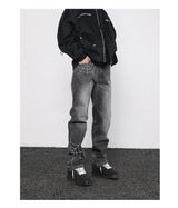 mens hip hop streetwear denim pants cobweb embroidery denim pants 2023 harajuku zipper cotton joggers jeans trousers harem pants unique joggers style 1933