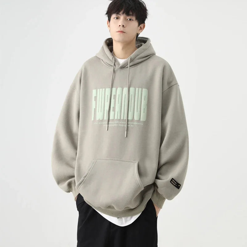2024 New Letter Foam Printed Hoodies Mens Autumn Oversized Cotton Y2K