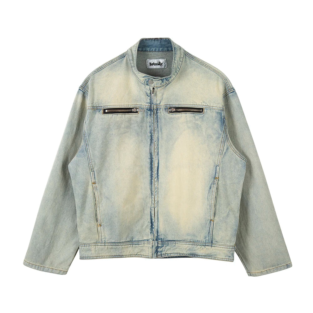 casual everyday hop oversized fashion quality material streetwear essential high graphic wear premium y2k-streetwear-washed-biker-jeans-jackets-for-men-and-women-zipper-pocket-ropa-hombre-windbreaker-denim-coat-oversized hip - fit 6f48f9 design image style urban print unisex style streetwear design ID aa436