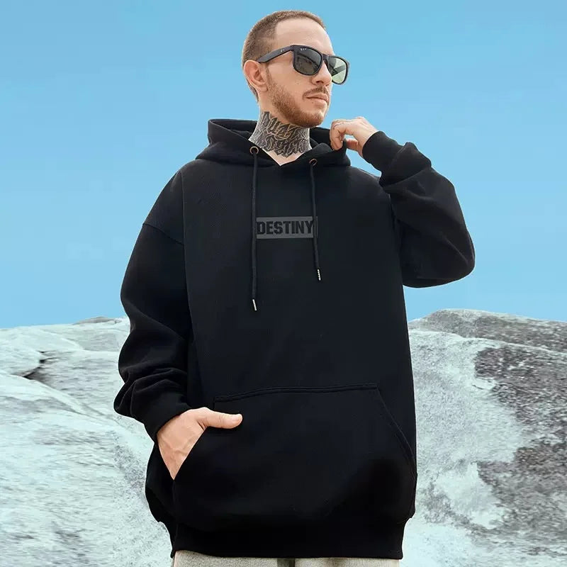 Autumn Loose Pullovers Men Women Destiny Letter Print Hoodies Oversize