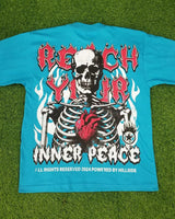 Cyberpunk Melting smiley – 2024 New Summer Trend Skull Bone Print Oversized T Shirt Men