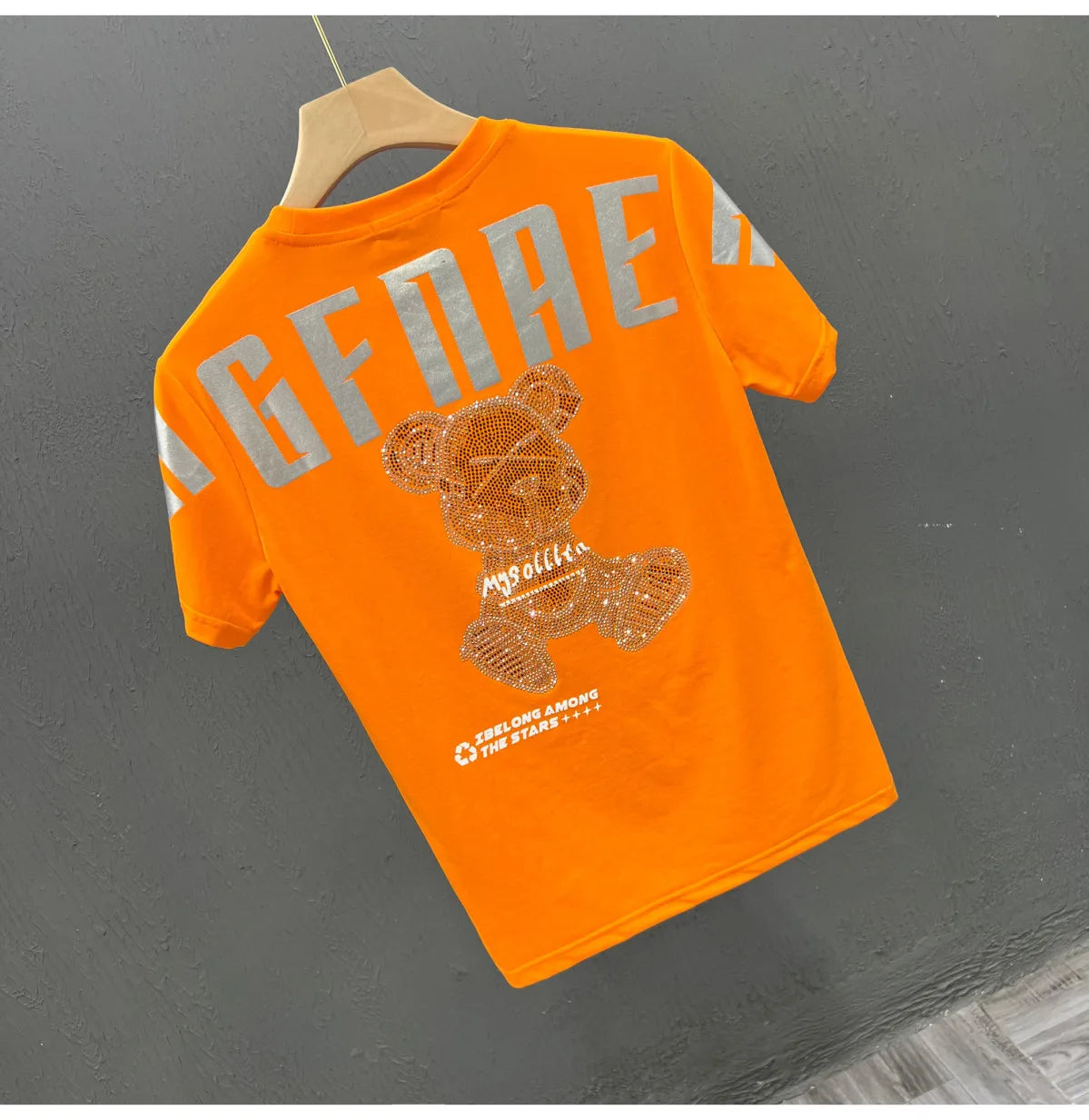 Cyberpunk Melting smiley – High Texture 2023 New Mens Fashion Letter Printed Bear Rhine