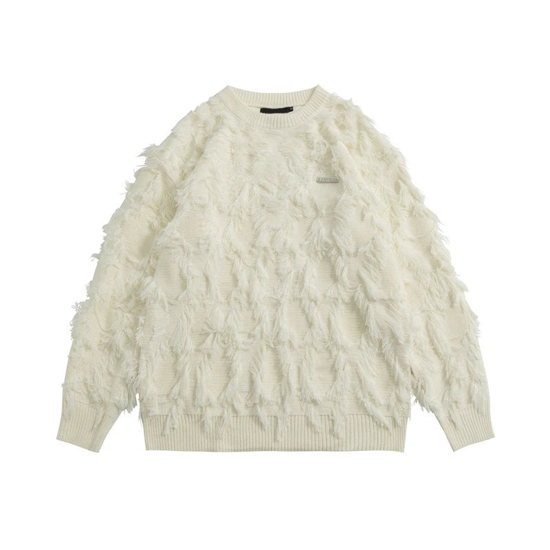 grunge oversized flame jumper built for warmth and edge, essential for winter street style, men’s streetwear clothing piece f