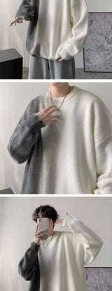 grunge knit pullover for fall and winter, oversized aesthetic with urban style, mens fashion layer for modern streetwear coll