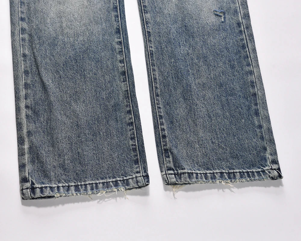 distressed frayed hole washed baggy jeans pants unisex pantalones hombre streetwear y2k straight casual denim trousers oversized unique jeans style 5878