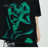 Sadcore Streetwear top – Vintage Punk Men Oversize Tshirt Streetwear Hiphop Abstract