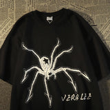 Harajuku Broken heart – Vintage Trend Personalized Spider Print Graphic T Shirt Loos