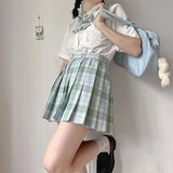 Jk Uniforms Gyaru School Uniform for Girl Student Pleated Skirt Uniform Set Women Short Sleeve Bow Tie Seifuku Japanese Style