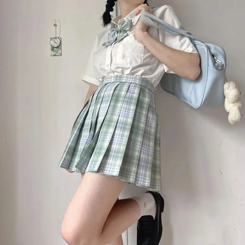 Jk Uniforms Gyaru School Uniform for Girl Student Pleated Skirt Uniform Set Women Short Sleeve Bow Tie Seifuku Japanese Style