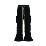 ro style wide leg corduroy pocket baggy cargo pants for men and women drawstring streetwear ropa hombre straight trousers 1 multi-pocket cargos