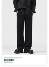 mens trend streetwear fashion loose casual plus size straight wide leg suit pant office man commute work pants trousers unique default style 2193