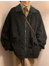 American Retro 2024 Mens Bomber Jacket Windbreaker Casual Handsome Zip