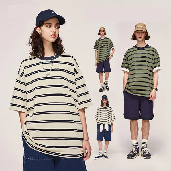 Glitchcore Anime panel – 2023 Summer New Cityboy Mens Loose Straight Cotton Short Sle