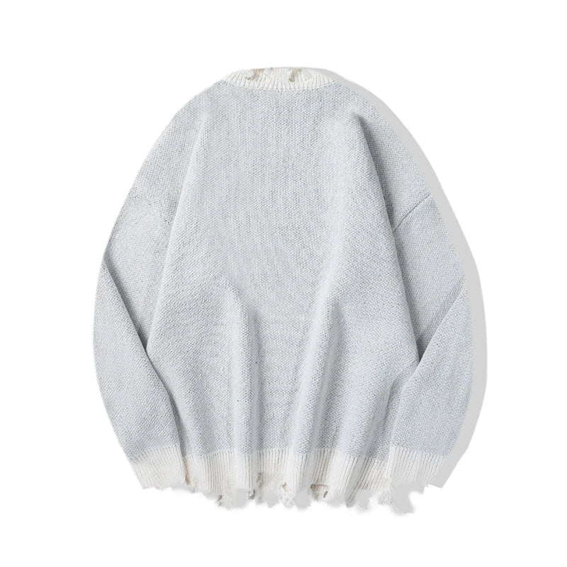 hip hop knitted oversized sweater men autumn winter o neck long sleeve pullover streetwear casual loose sweaters jumper knitwear - urban fashion pullover, graphic printed hoodie for men and women, 2025 streetwear drop
