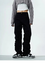 couple cargo pants hip hop high street retro american style vintage multi pocket casual pants 2024 new style streetwear y2k jean unique cargo style 1944