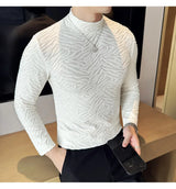 Cyberpunk Crying character – Semi Turtleneck Stretch Slim Fit T Shirt Men Long Sleeve Thi