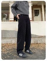 men brand fashion wash jacquard denim splice pocket loose casual wide leg baggy jeans cityboy cargo jeans pants trousers unique cargo style 2543