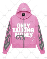 American Fashion Gothic Flame Letter Print Oversized Hoodie Mens Y2K S