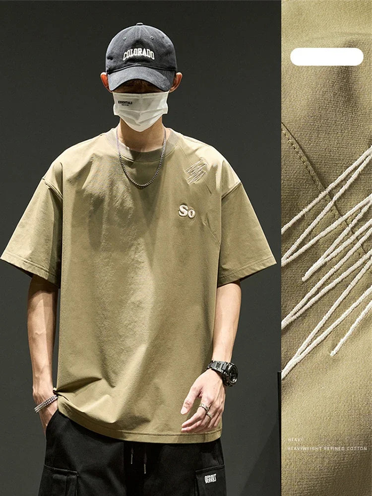 Trapwear Crying character – Summer Mens Embroidered Short Sleeve T Shirts 2024 New Oversized