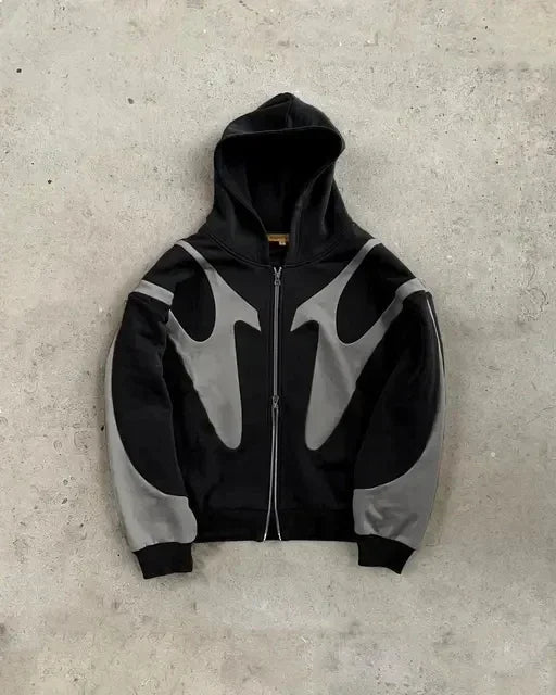 Harajuku Women New Streetwear Y2K Zip Up Hoodie Men Style Gothic Long