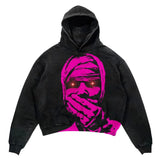Y2K Skull Print Hoodie Streetwear Harajuku Oversized Skull Vintage Cou