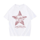 Sadcore Aesthetic drop – American Couple Loose Personalized Print Round Neck Short