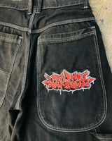 Harajuku Y2k Wexwear Embroidery Skateboarding Jeans Denim Men Letter Graphic Streetwear Shorts 2024 Baggy Gym Basketball Shorts
