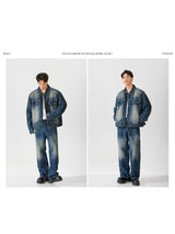 urban fashion featuring 2024 spring autumn new oversized armor padded jean coat for men turtle shell ripped denim jacket for men super size clothes design – premium quality jacket for men