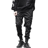 men side pocket cargo harem pants elastic waist trouser streetwear hip hop loose fit ankle drawstring military sweatpant jogger unique joggers style 2767