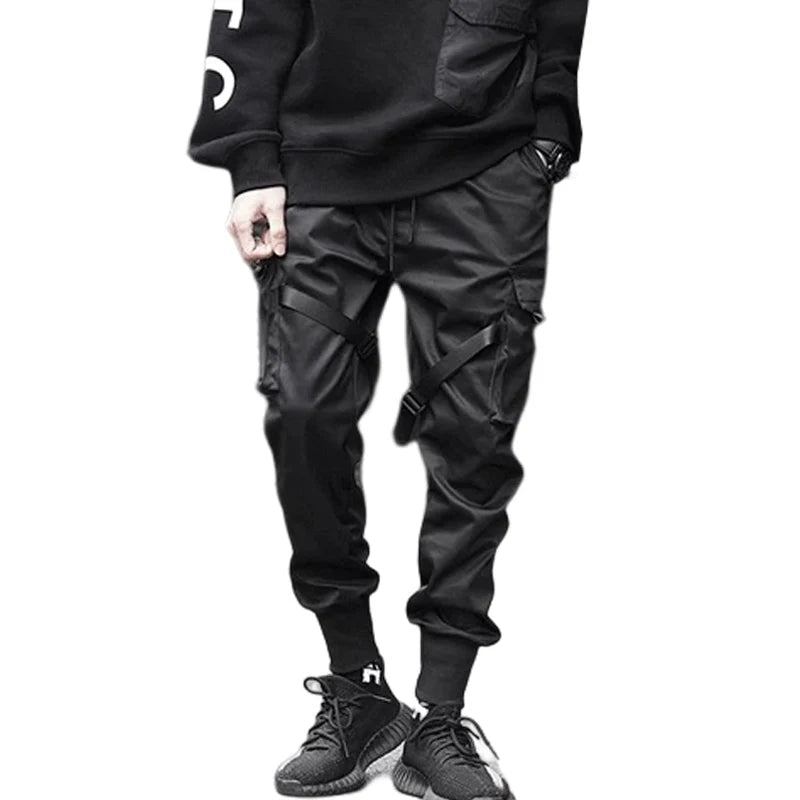 men side pocket cargo harem pants elastic waist trouser streetwear hip hop loose fit ankle drawstring military sweatpant jogger unique joggers style 2767