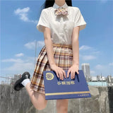 Japanese Korean Student Short Sleeve Sexy Jk Uniform Set High School Clothes Pleated Skirt Girl Seifuku Dress Cosplay Schoolgirl