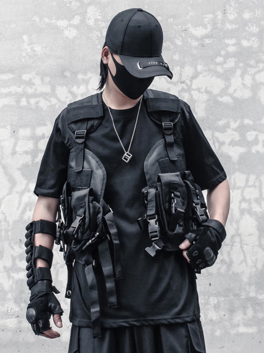 fashion hip hop sleeveless vest men cargo waistcoat with pockets military jacket new casual streetwear tactical sweatshirts n - variant style 438ad0 for streetwear fashion