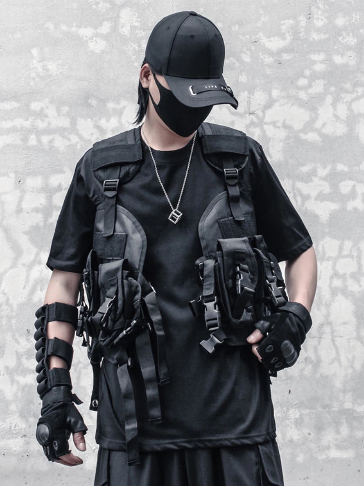 fashion hip hop sleeveless vest men cargo waistcoat with pockets military jacket new casual streetwear tactical sweatshirts n - variant style 438ad0 for streetwear fashion