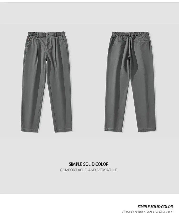 japanese casual pants mens spring autumn loose fashion solid color simple elastic waist sports pants man harem trousers unique default style 2277