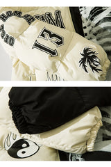 rainbowtouches mens winter parka jacket skeleton print streetwear outwear harajuku padded hooded loose warm coat unisex nan f - variant style 5d6f13 for streetwear fashion