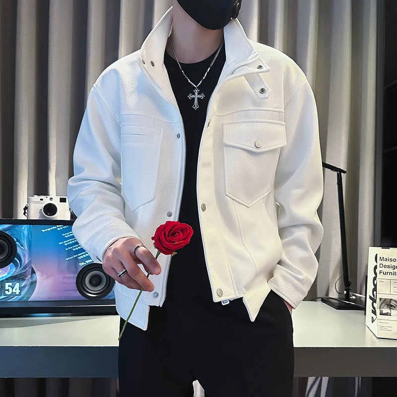 leather panel jacket, streetwear for men, men's streetwear fashion, oversized urban jacket, high quality cold-weather coat
