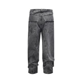 high street washed baggy casual jeans for men and women straight pockets denim pants oversized loose cargo trousers utility cargo pants