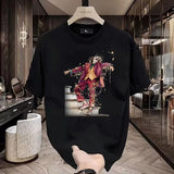 Trapwear Vintage print – New Summer Mens Cotton T Shirt American Oversized Loose Whit