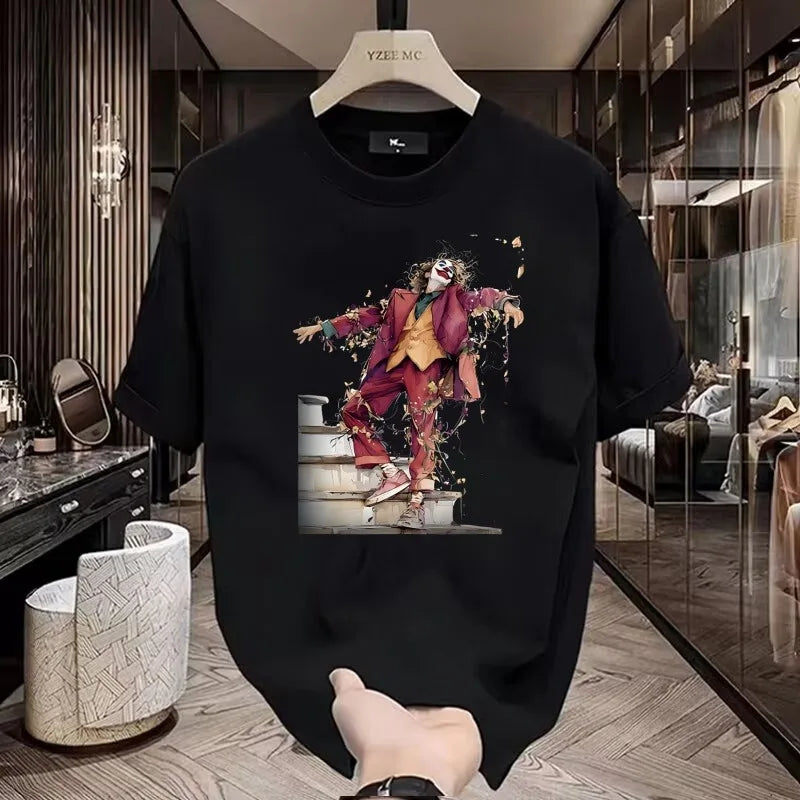 Trapwear Vintage print – New Summer Mens Cotton T Shirt American Oversized Loose Whit