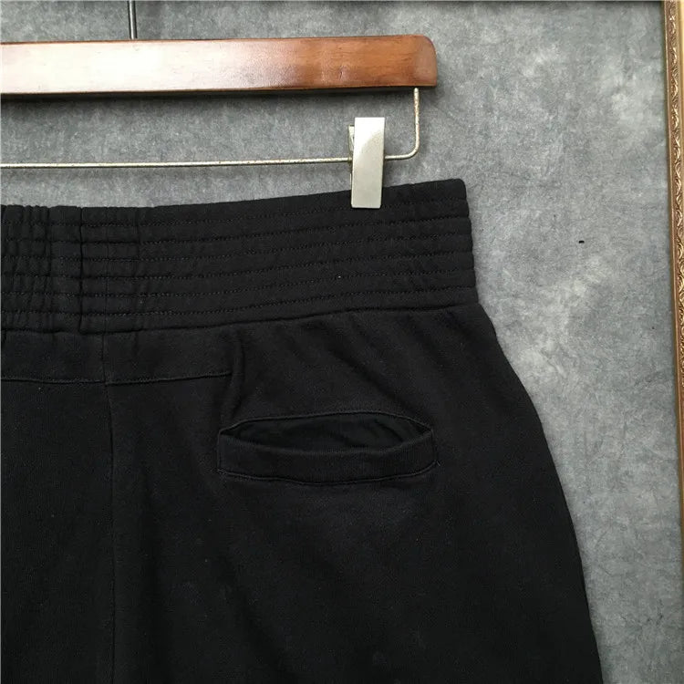 New Novelty high quality Men Luxury Side Metal Rivets Comfortable Classic Striped Skateboard Street Cotton Casual Shorts #D51