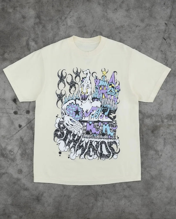 Anime Crying angel – Retro Trendy Fashion Cartoon Pattern Printed Oversized T Shi