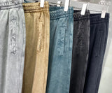 high street dark distressed vintage baggy joggers pants ins versatile drawstring sports pants men washing wax dyeing sweatpants unique joggers style 3201