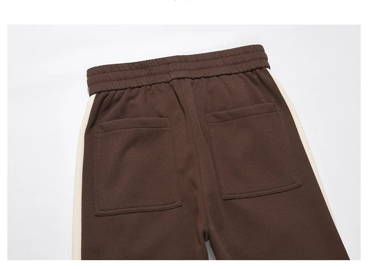 hip hop loose fit elastic waist pants fashion streetwear pants men casual loose bottom zipper drewstring sportwear pants joggers unique joggers style 2156